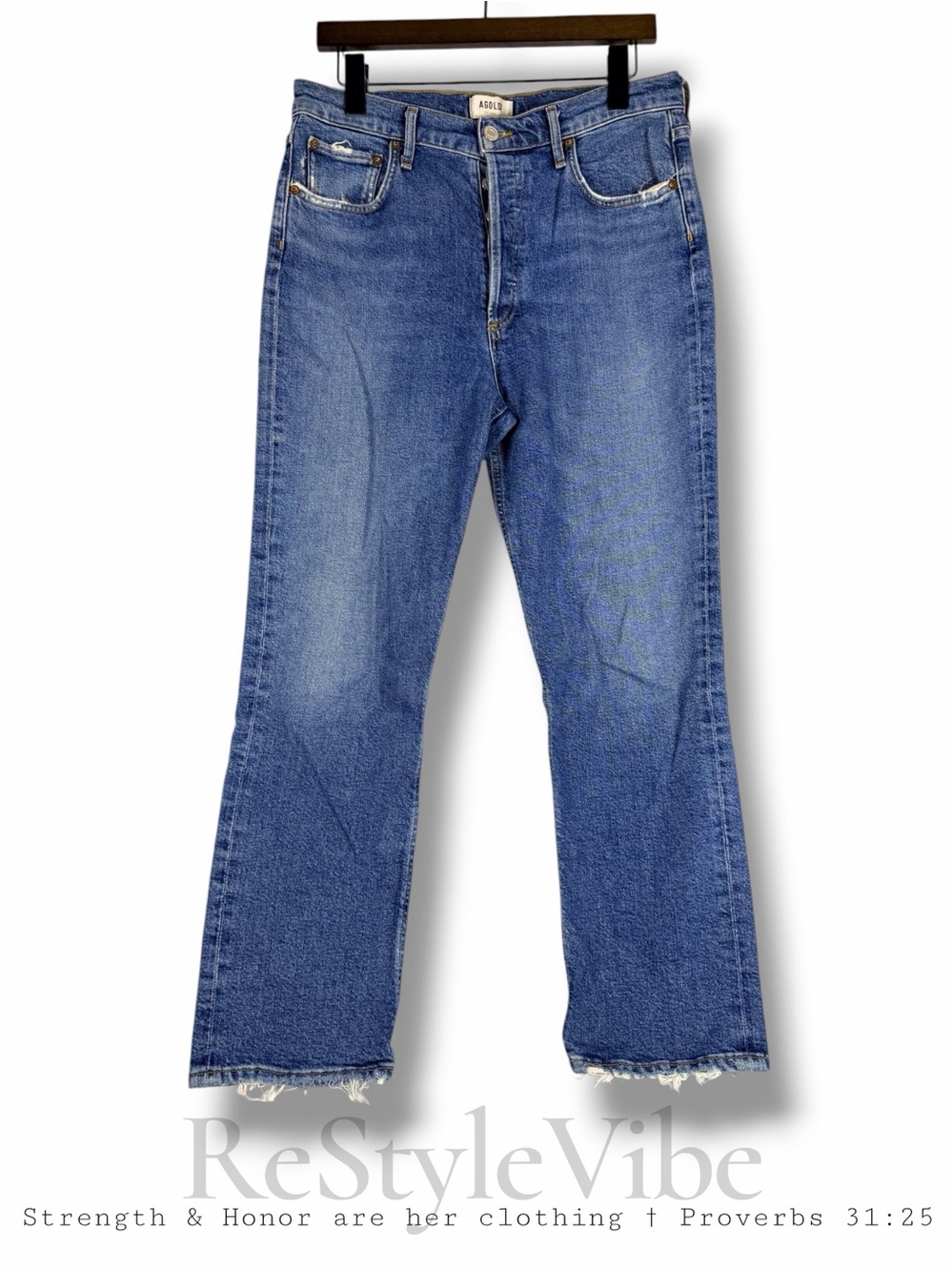 AGOLDE Women’s Size 29 Denim Jeans Riley Style Fit Button Fly Stretch